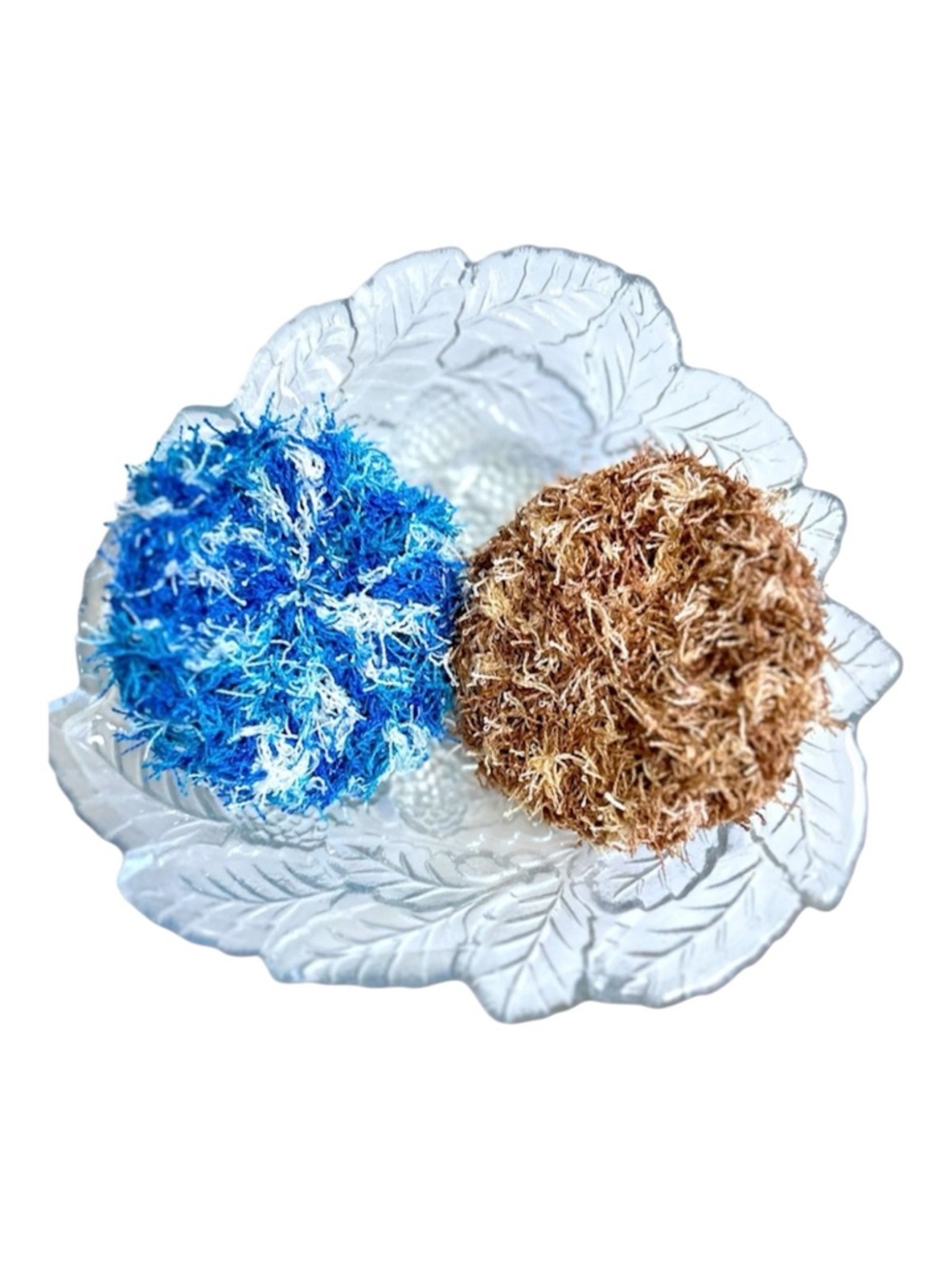 Hand Crafted Colorful Crochet Polyester Kitchen Dish Reusable Scrubbing Pads - Picture 3 of 8